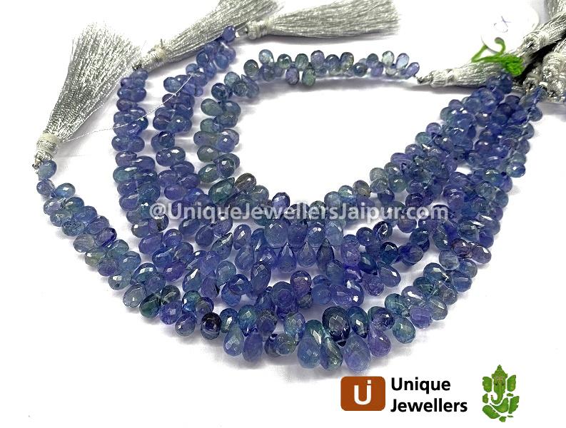Bi Color Tanzanite Faceted Drops Beads